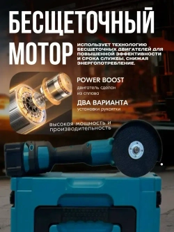 Болгарка аккумуляторная / углошлифовальная машина 125, (УШМ), 36 В, 2 АКБ