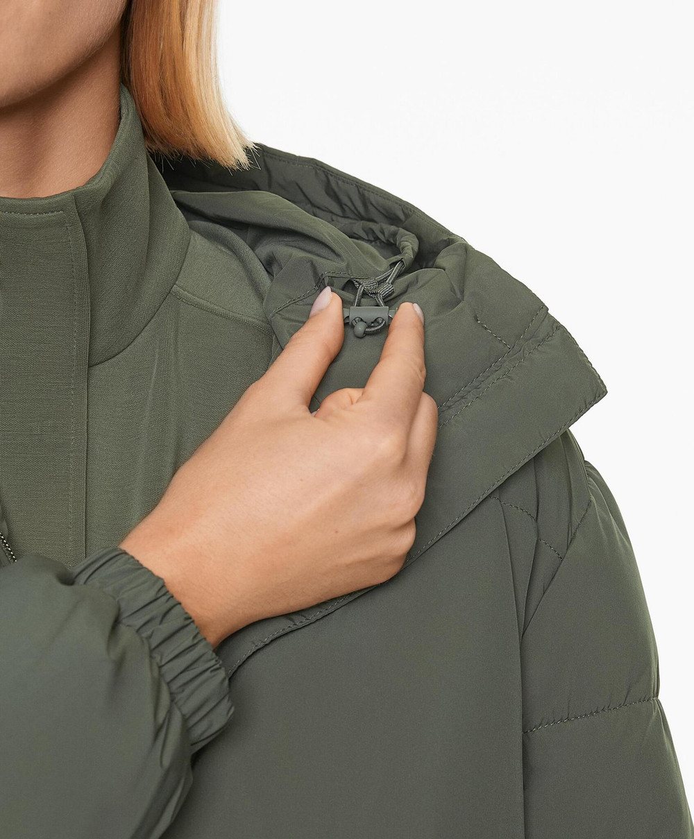 Oysho Водоотталкивающая куртка с подкладкой PrimaLoft®, темный хаки