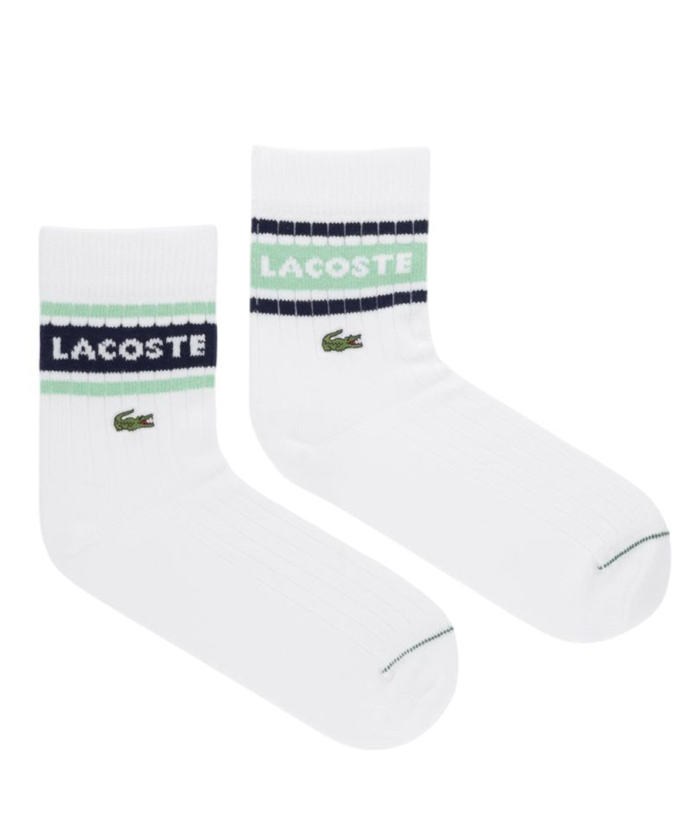 Теннисные носки Lacoste Ribbed Cotton Socks 2P - white/green/navy blue