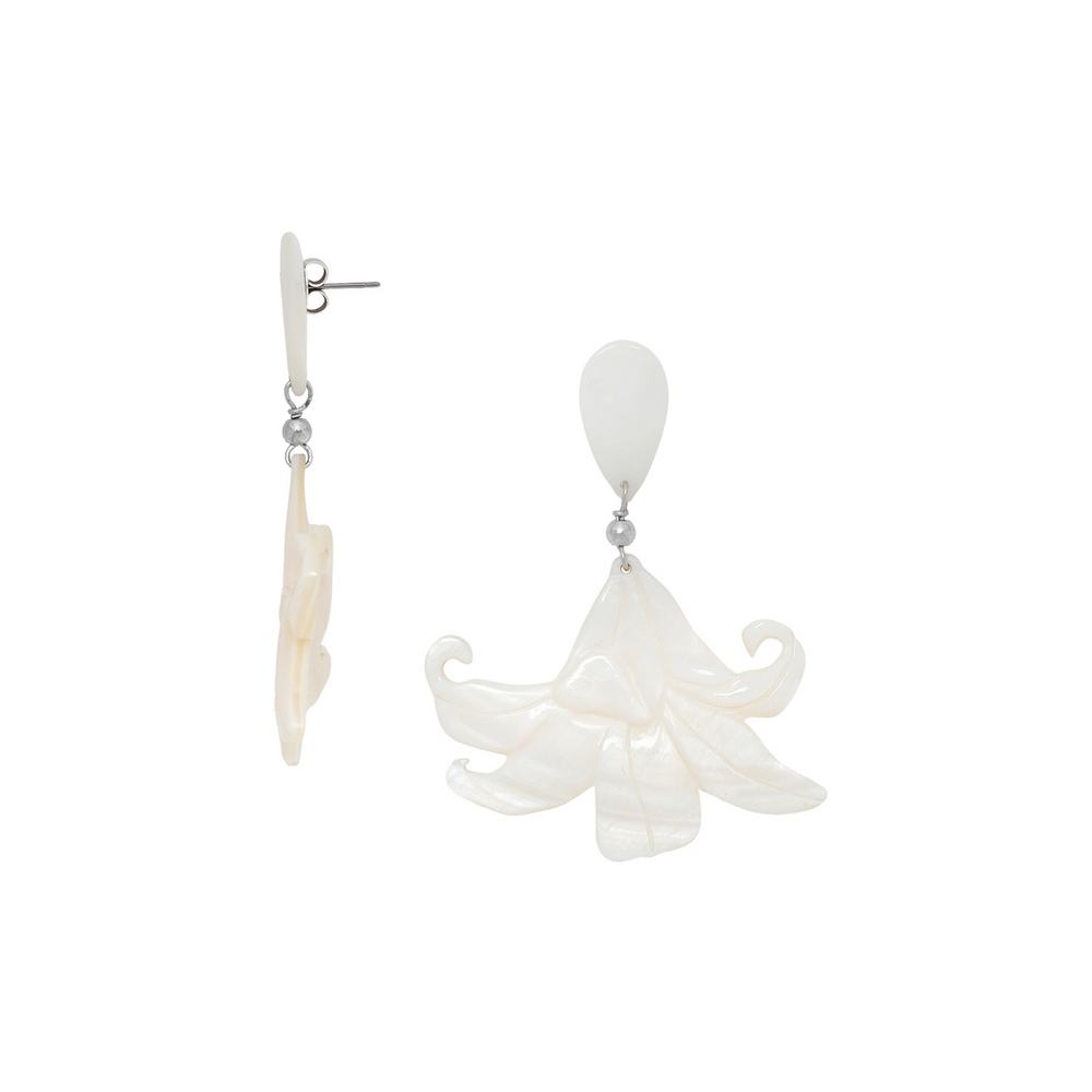 Серьги Nature Bijoux, Lis Blanc, с перламутром, NB26.1-12-90662 (белый)