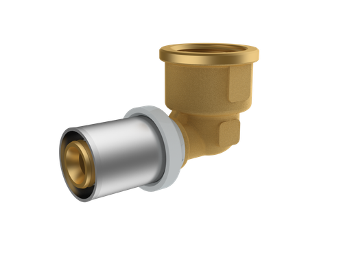 Угольник с внутренней резьбой RIIFO Omni пресс латунь 90° 16-1/2"ВР, уп 5 шт