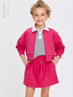 Мини юбка из футера с карманами