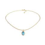 Колье Qudo TIVOLA UNICA big (G/P) Aquamarine 3 cm 420528
