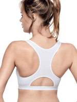 Эластичный спортивный топ с изящным силуэтом (Размер: L) (Цвет: белый)