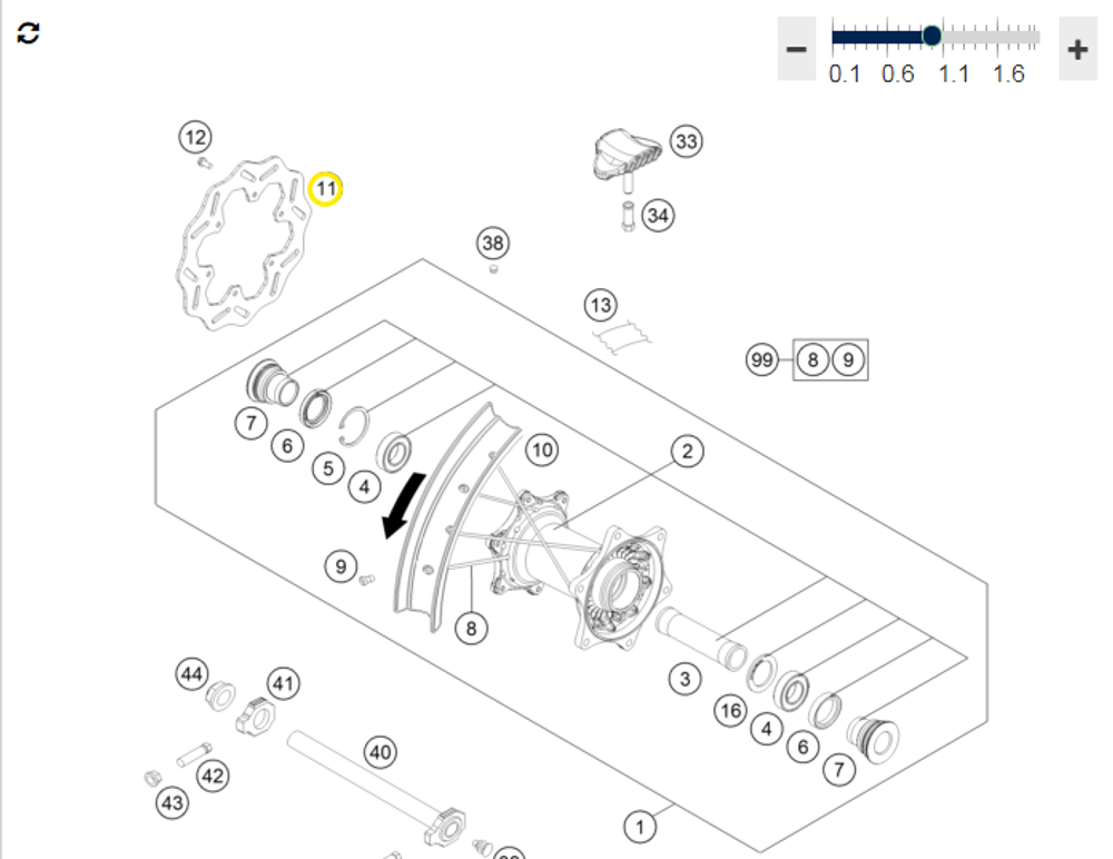 Диск тормозной задний Husqvarna TC/TE/FC/FE-125/250/300/350F/450F D=220mm
