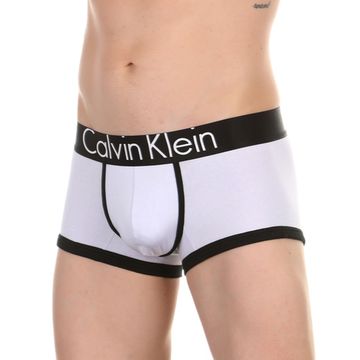 Мужские трусы хипсы белые с черной резинкой Calvin Klein