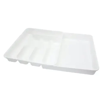 Лоток раздвижной для столовых приборов (белый/белый)