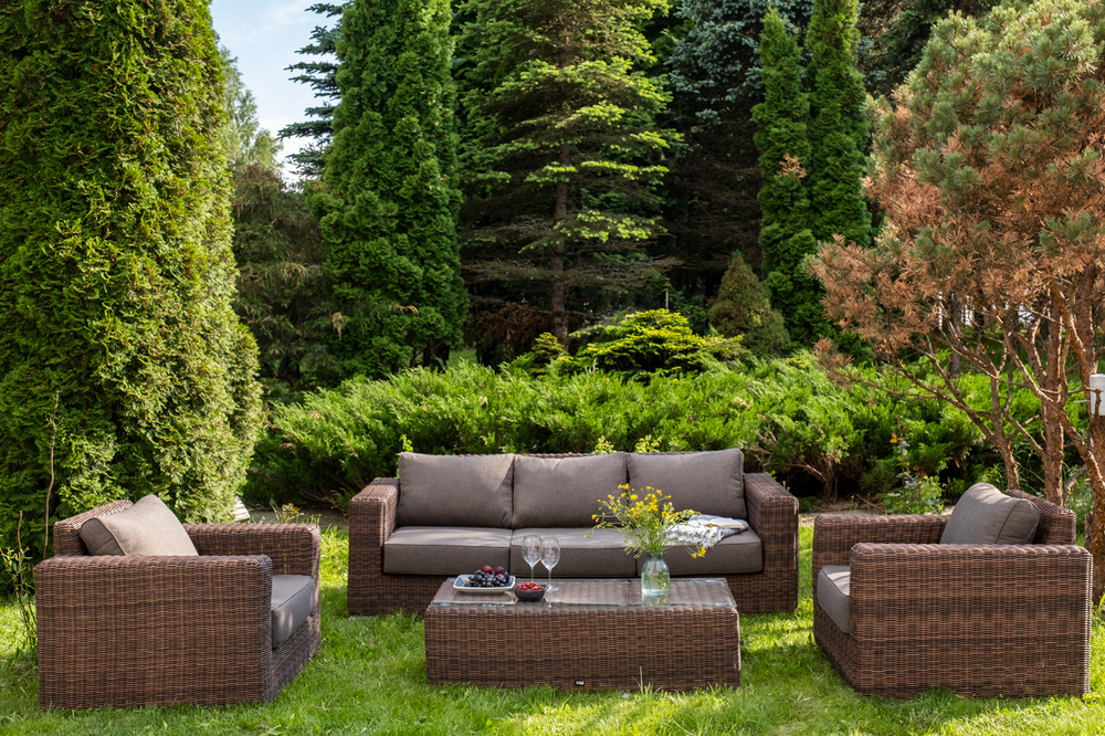 "Барселона" лаунж-зона из искусственного ротанга, цвет соломенный