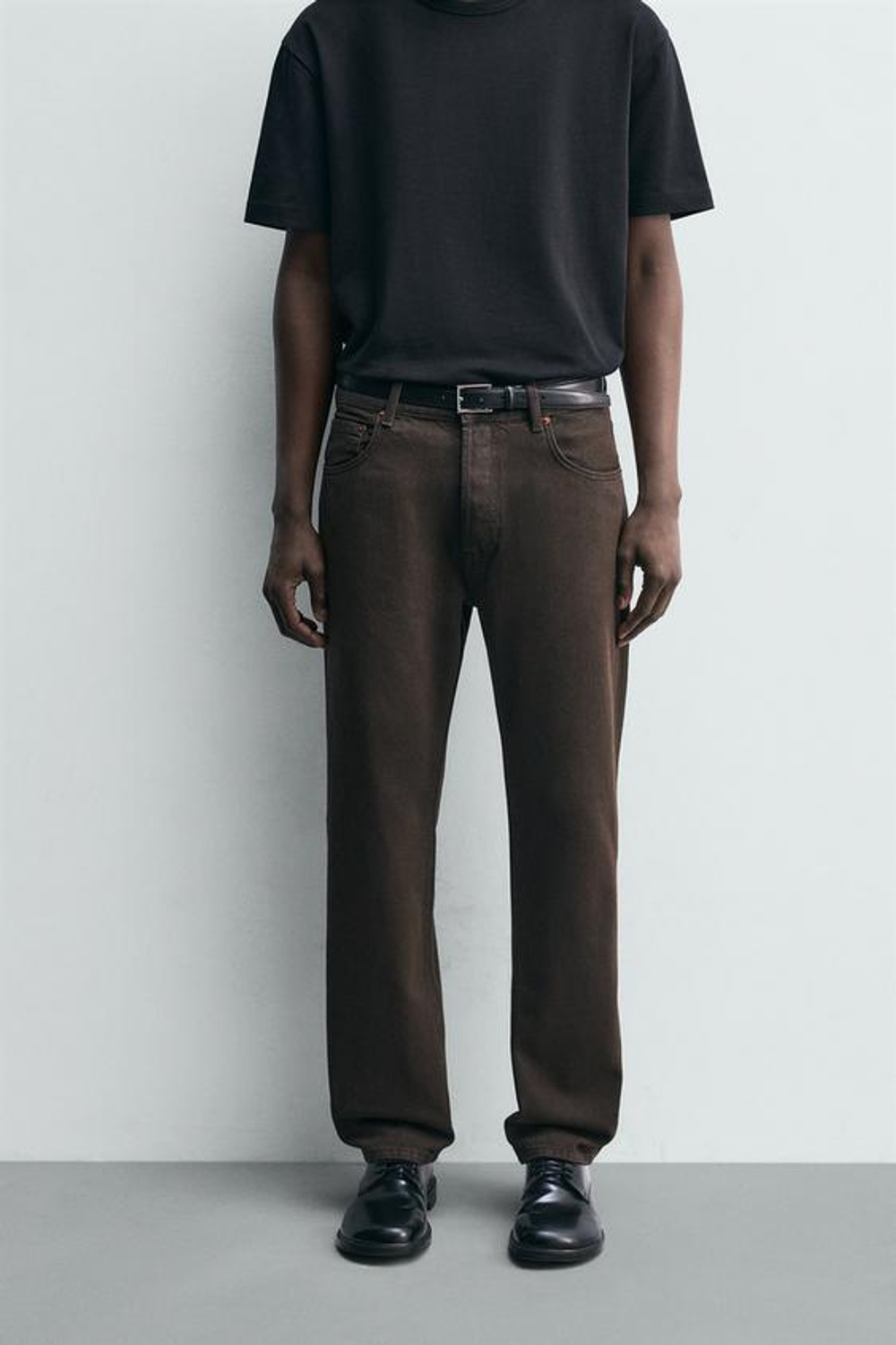 ZARA ДЖИНСЫ REGULAR FIT, КОРИЧНЕВЫЙ