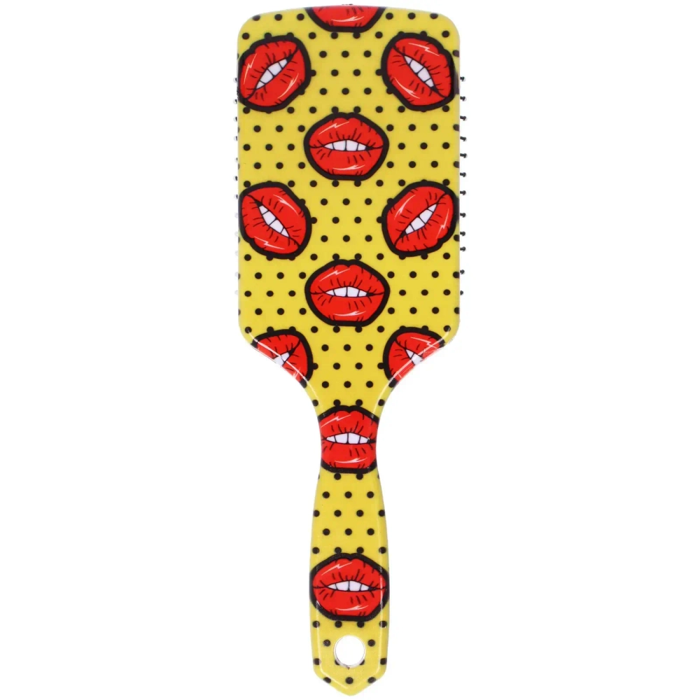 Расческа массажная прямоугольная форма «КОЛЛЕКЦИЯ ИМАНИ - ЛИНА», микс 4 дизайна, 24*7,5см (PVC упаковка)