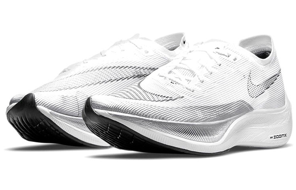 Nike ZoomX Vaporfly Next%2 comfortable trend non-slip wear-resistant low-top training shoes for men and women the same silver