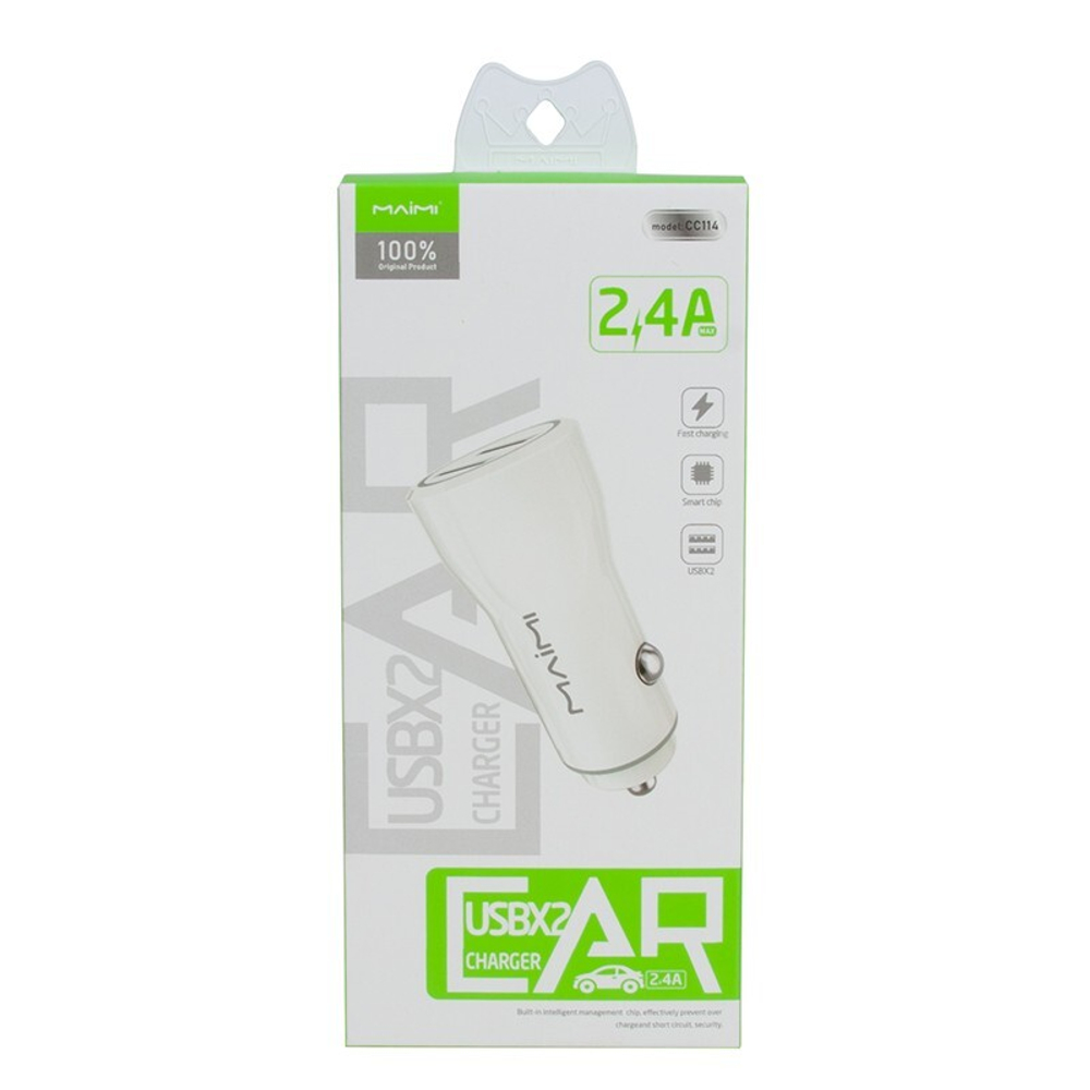 Автомобильный адаптер питания MAIMI CC114 2USB 2.4A (черный)