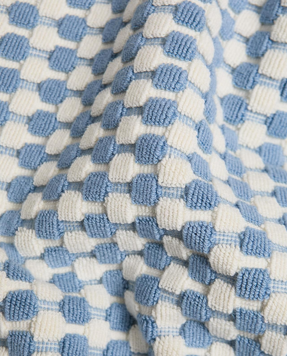 Zara Home - Текстурированный тканевый коврик для ванной комнаты, синий, 50x80 см