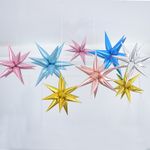 Шар 3D (40''/102 см) Звезда, Составная, Серебро, 1 шт. в уп.