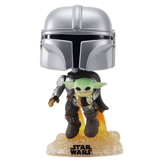 Фигурка Funko POP! Bobble Star Wars Mandalorian Mandalorian with The Child (402) 50959 / Фигурка по мотивам сериала "Мандалорец", Мандалорец с Грогу