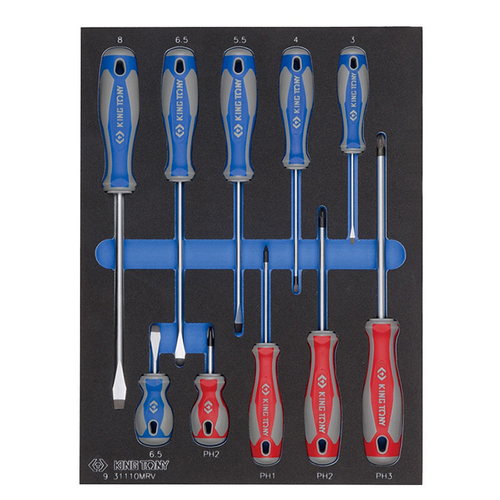 KING TONY (9-31110MRV) Набор отверток, ложемент, 10 предметов