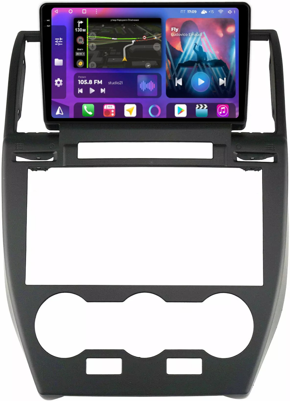 Магнитола для Land Rover Freelander 2 2006-2012 (монохром экран) - FarCar 3279M на Android 13, QLED+2K, TS10, CarPlay, 4G SIM-слот