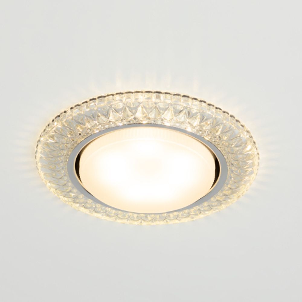 Светильник встраиваемый cо светодиодной подсветкой ЭРА DK LD23 SL/WH под лампу GX53 прозрачный | Встраиваемые LED светильники