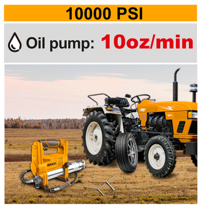 Аккумуляторный шприц для масляной смазки 20В, без АКБ и ЗУ, 690 бар INGCO GGLI2010 INDUSTRIAL