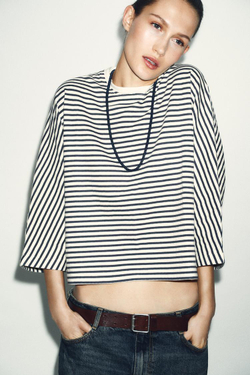 ZARA ФУТБОЛКА ОВЕРСАЙЗ В ПОЛОСКУ, ПОЛОСКИ