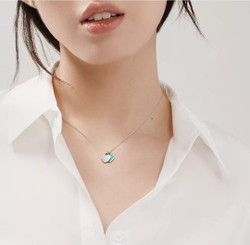 Подвеска из серебра 925 , 2 сердца, Tiffany, Тиффани, бирюзовое💠В наличии