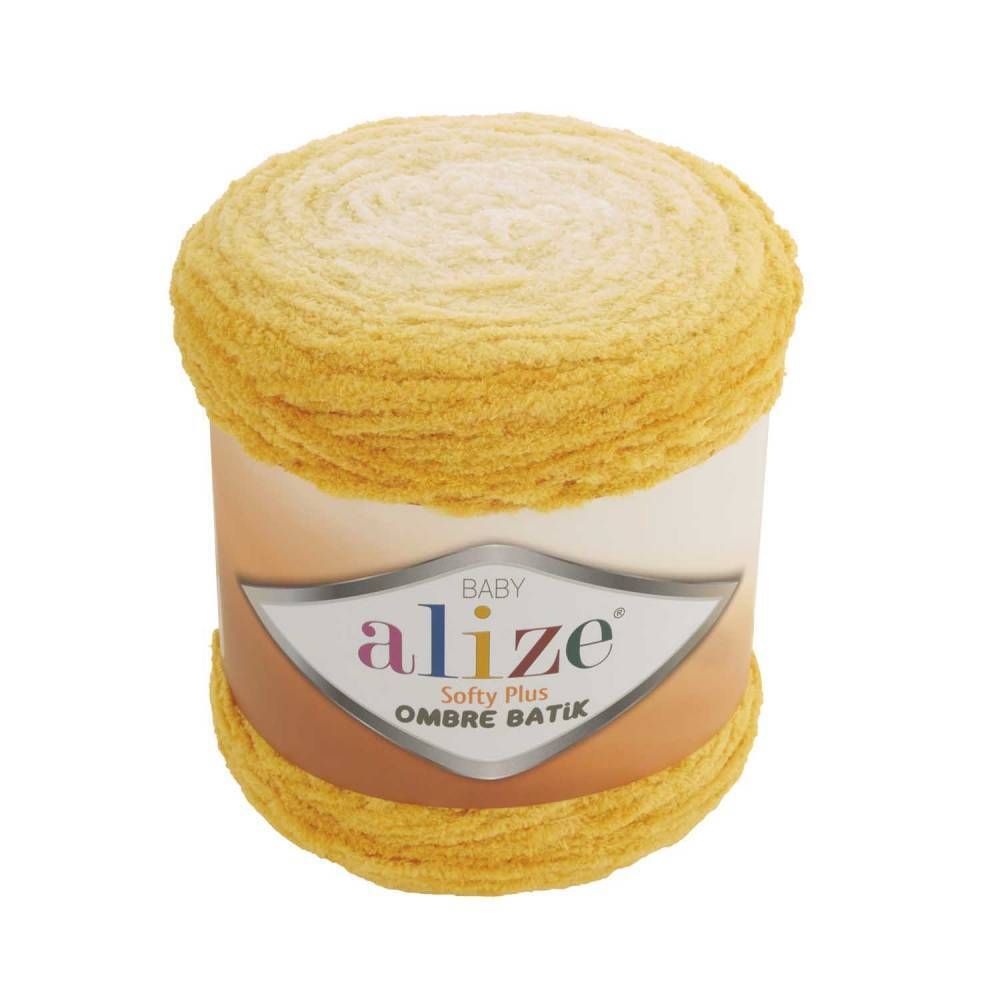 ALIZE &quot;SOFTY PLUS OMBRE BATİK&quot;, 100% микрополиэстер, 500 гр. 600 м, Желтый