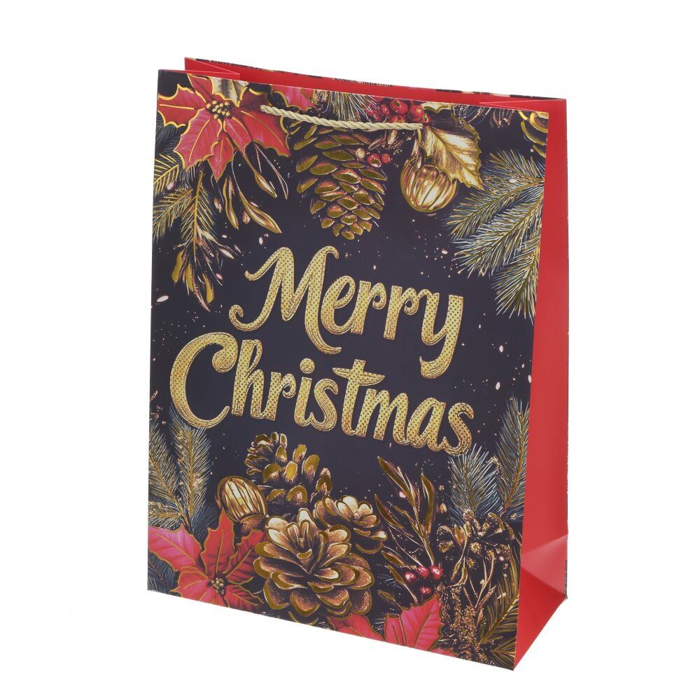 GAEM Пакет подарочный L (бумага 210г/м2, блок 12шт), L30 W12 H40 см, 4в.