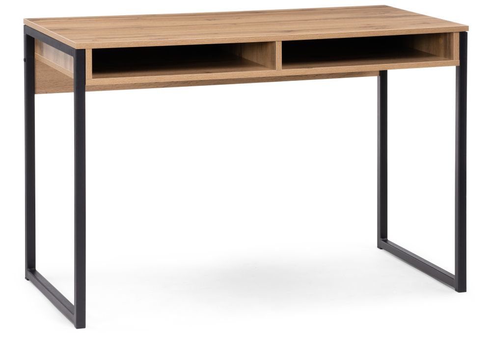 Письменный стол Леон Лофт 110х55х75 черный матовый / дуб вотан