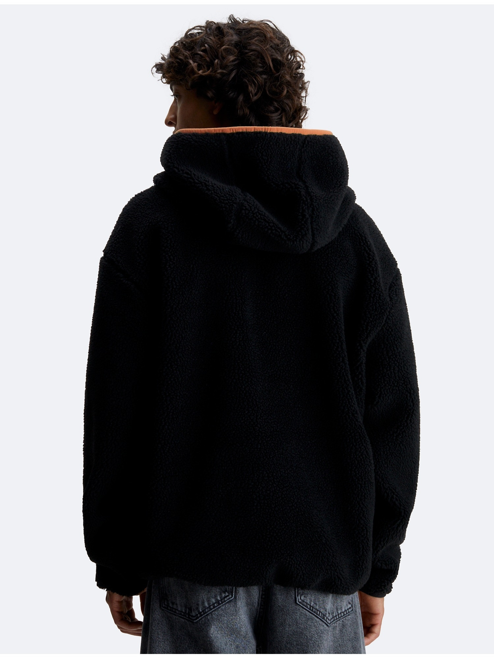 Худи шерпа Calvin Klein Jeans Half Zip Black
