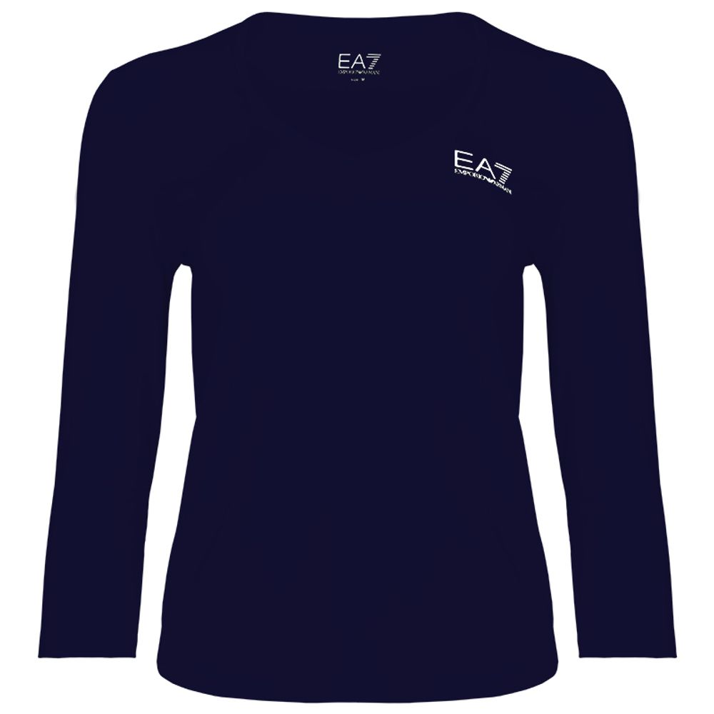 Женская теннисная футболка (Дл. Рукава) EA7 Woman Jersey T-shirt - navy bule