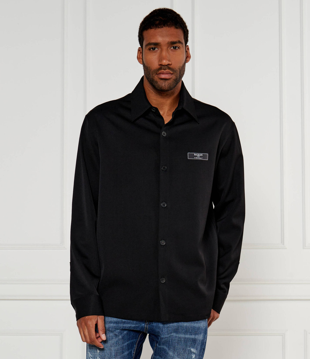 Хлопковая рубашка Balmain - черный(DH0HS391 WB01)