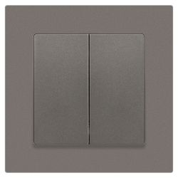 Выключатель Intro Accent 6-104-09 двойной, 10А-250В, IP20, СУ, AL/CU, титан