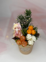 Мини букет из мыла с символом 2026 года очаровательной лошадкой Зимний букет удачи