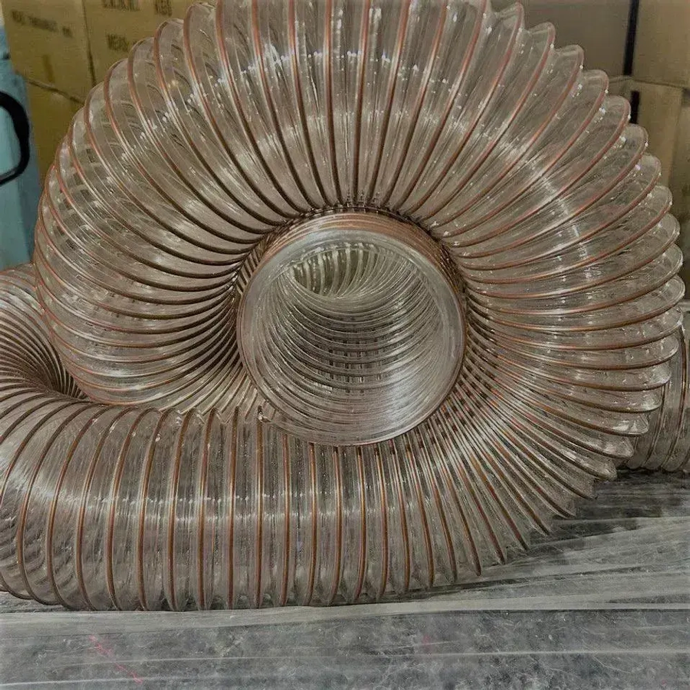 Воздуховод шланг рукав полиуретановый 80 мм армированный проволокой шланг 3 м для аспирации стружкоотсоса и вытяжки