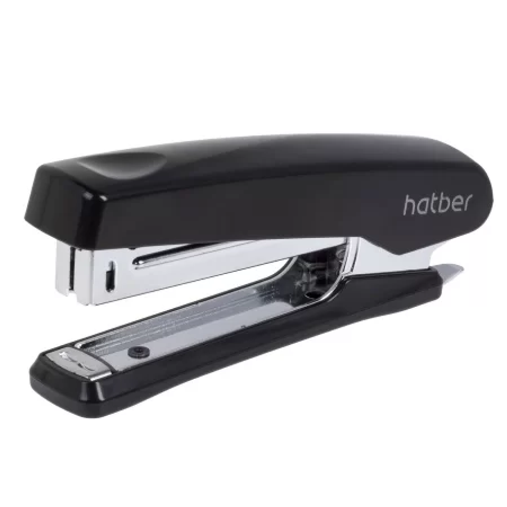 Степлер пластиковый с антистеплером №10 16л. черный "Gentle" (Хатбер)