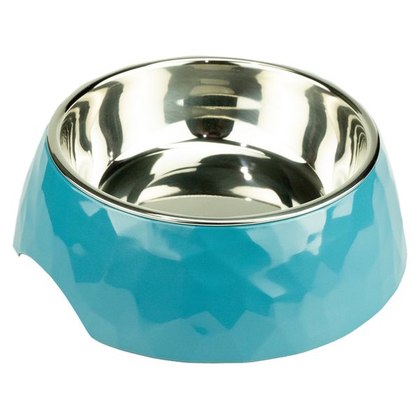 Миска SuperDesign на меламиновой подставке Ромбы 700 мл, голубая