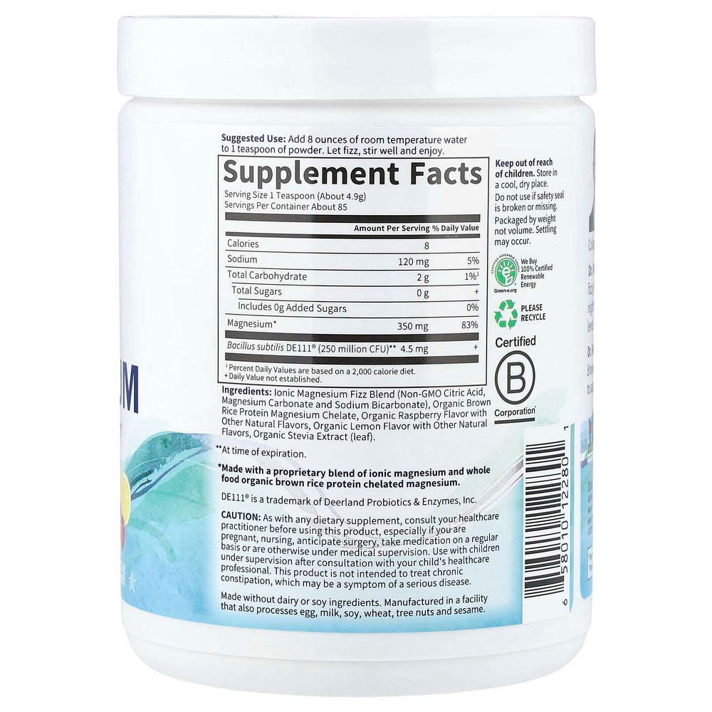 Garden of Life, Компанией Dr. Formulated, цельнопищевой магний, со вкусом малины и лимона, 421,5 г (14,9 унции)