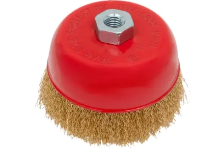 Щетка-крацовка чашечная для УШМ,латунная витая проволока,125мм TOOLBERG 2302023