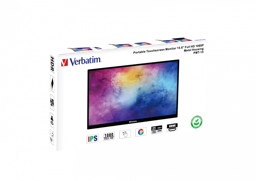 Портативный сенсорный монитор Verbatim PMT-15 Portable Touchscreen Monitor 15.6" Full HD 1080p