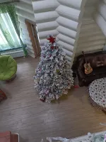 Заснеженная елка с гирляндой «Аляска» (Литая+пвх) от 1.8 м до 3 м