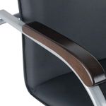 УЦЕНКА-Стул Helmi HL-F03 "Самба", каркас металл алюм., экокожа, черный, орех BOX2