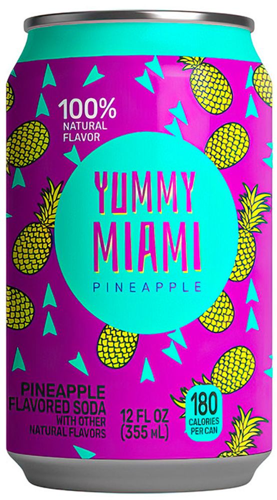 Газированный Напиток Ямми Майами Ананас / Yummy Miami Pineapple 0.355 - банка