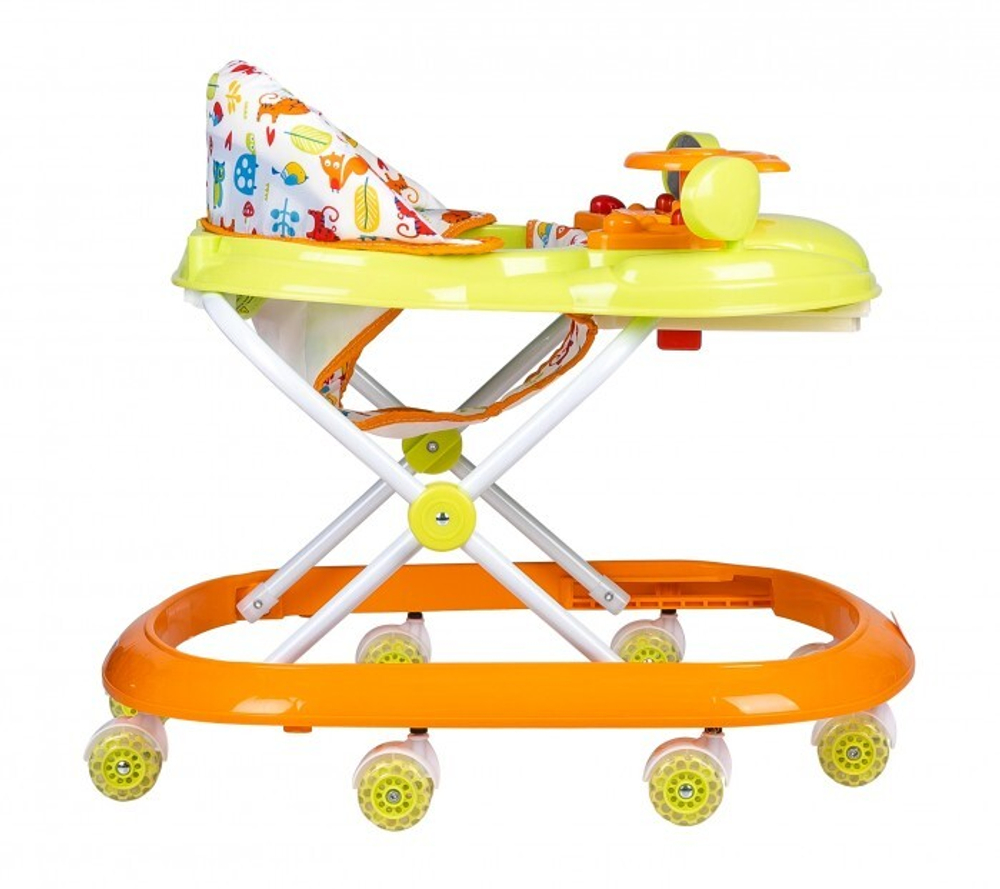 Ходунки детские Farfello арт.6760 (Оранжевый, принт зверушки)