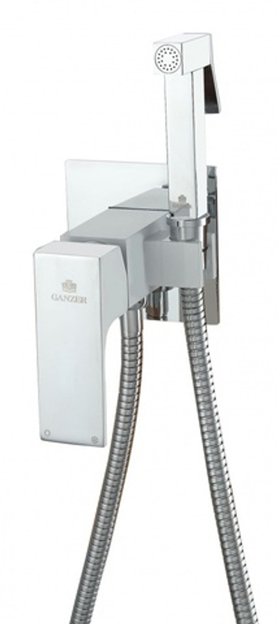 28057-F Комплект встраива. для биде (хром+белый) GANZER (10/1шт)