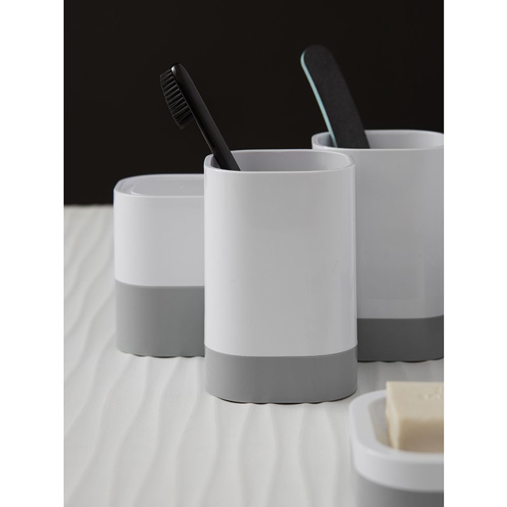 Стакан для зубных щеток Tyer, 470 мл, белый/серый