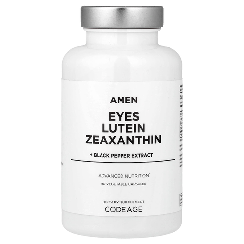 Codeage, Amen, Eyes, лютеин, зеаксантин и экстракт черного перца, 90 растительных капсул