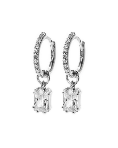 Серьги из серебра "Льдинки" с фианитом