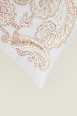 ZARA HOME ХЛОПКОВЫЙ ЧЕХОЛ ДЛЯ ДЕКОРАТИВНОЙ ПОДУШКИ С УЗОРОМ, СИНИЙ/ЗЕЛЕНЫЙ