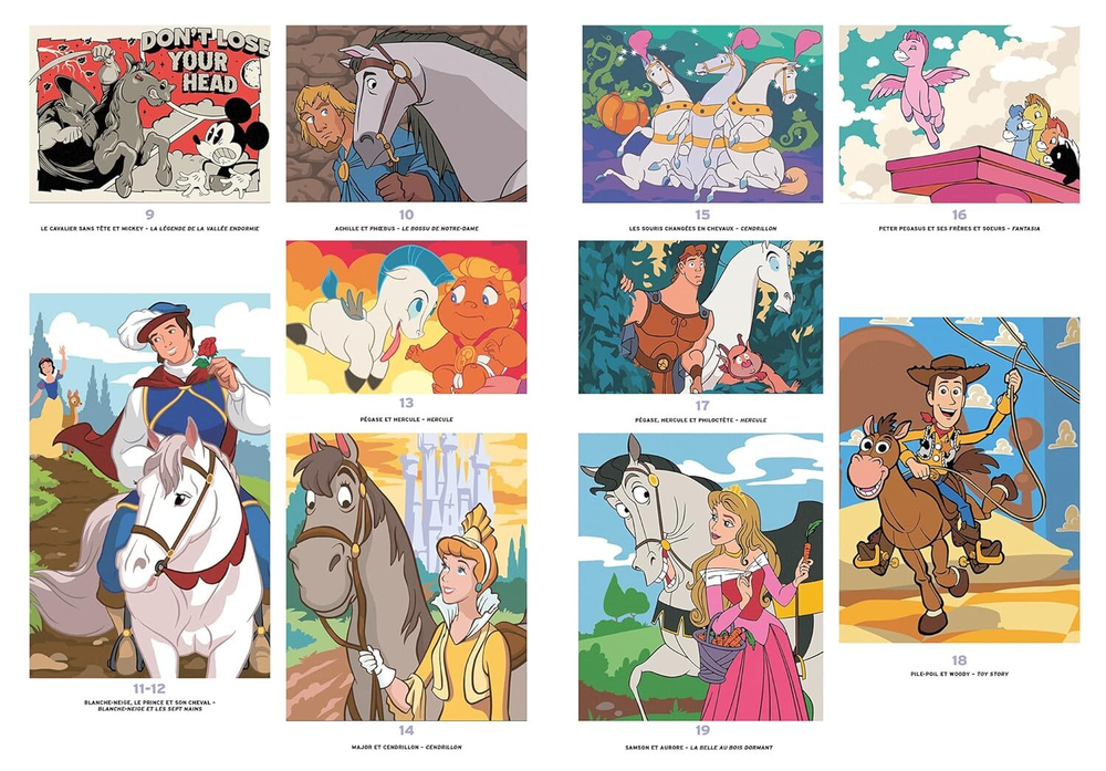 Hachette раскраска по номерам Coloriages mystères Disney - Chevaux, 112 стр.