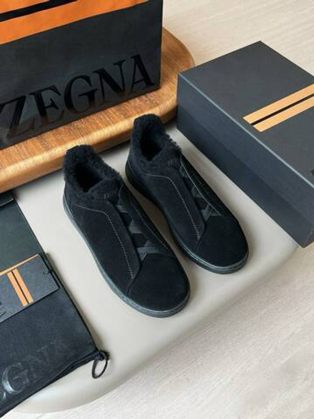 Замшевые слипоны Zegna
